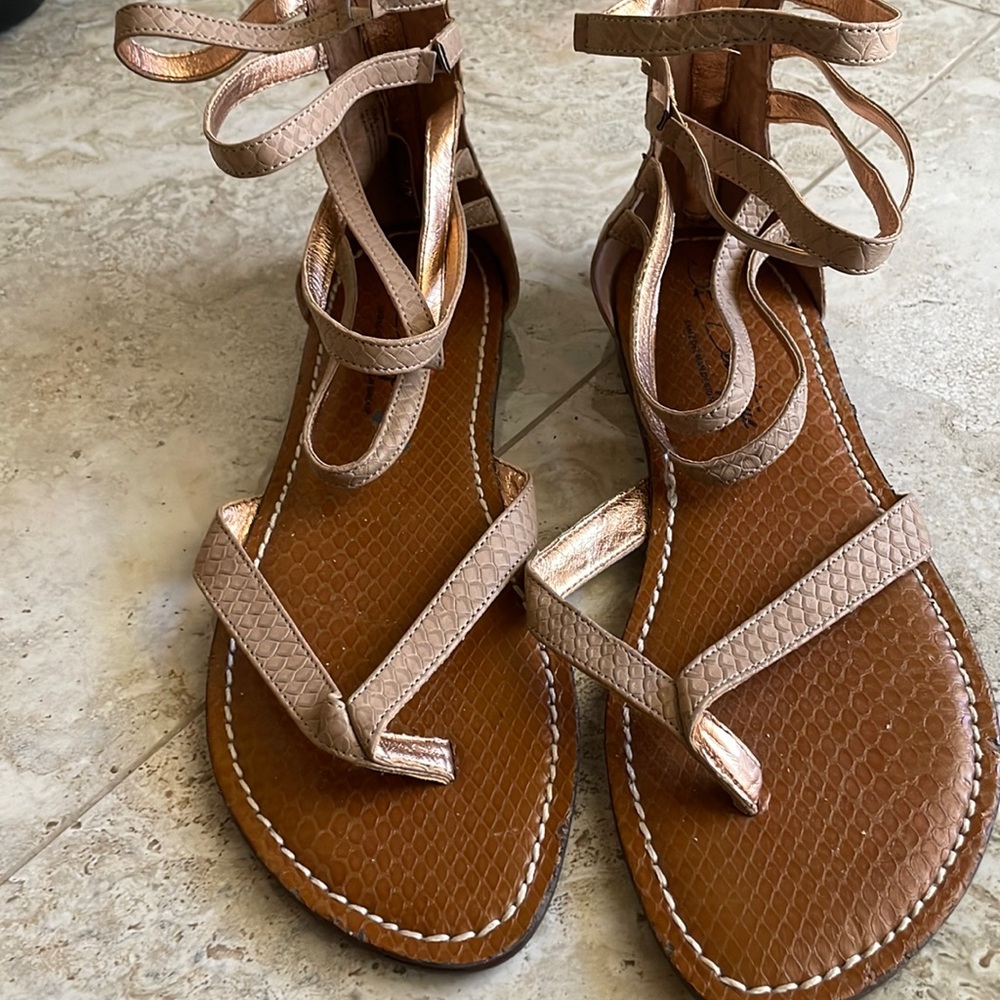 Taupe gladiator sandals